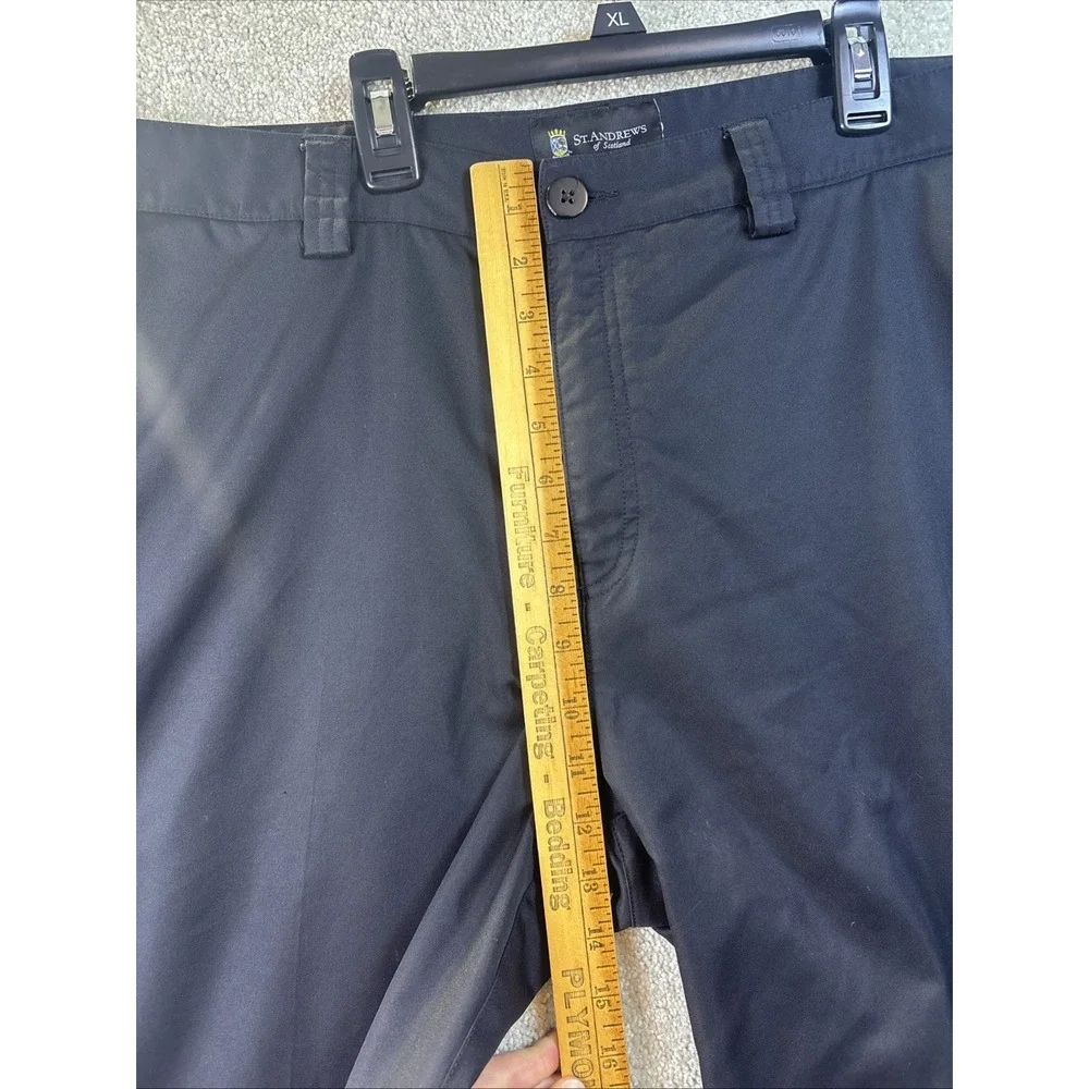 St Andrews of Scotland Golf Pants Mens 38x32 Black Performance Flat‎ Front